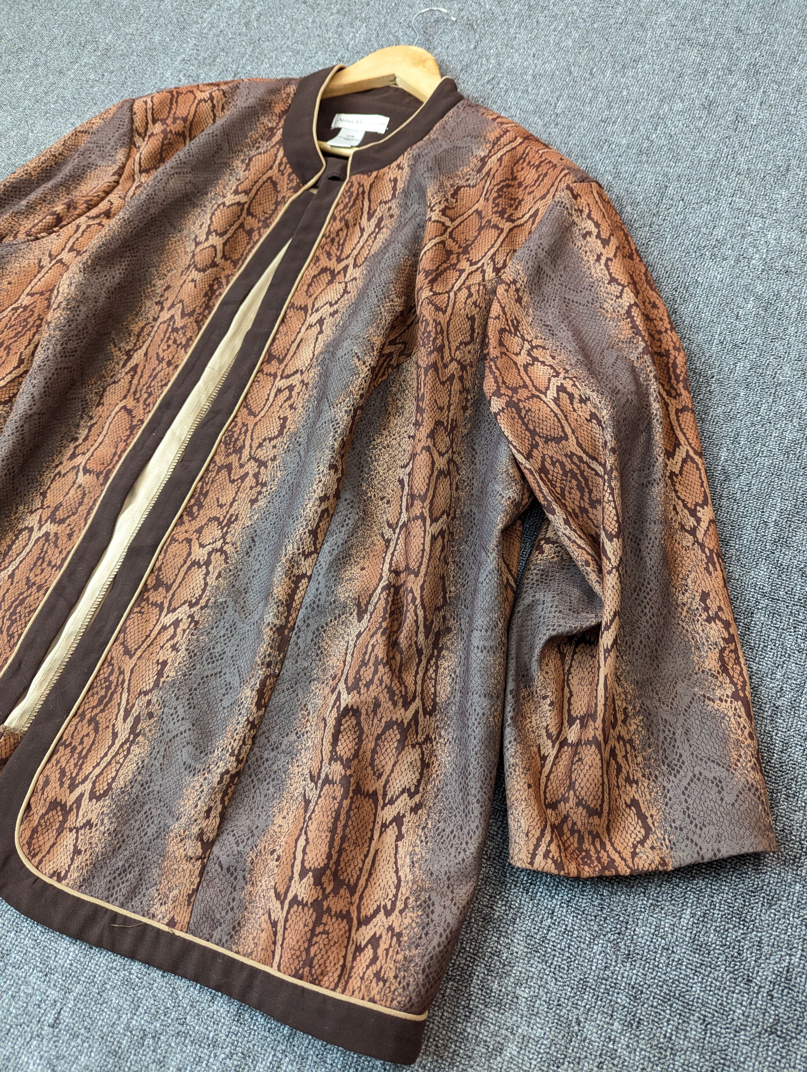 Vintage Vintage Anna Maxwell Snake Printed Kimono Cardigan Jacket Size 4XL / US 24-26 - 2 Thumbnail