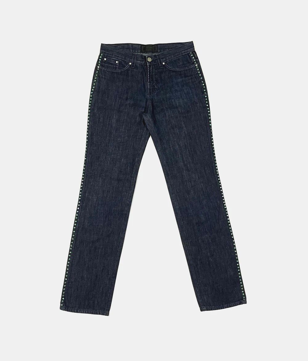 Versace Jeans Couture Versace Jeans Couture Straight Jeans With Rhinestones Womens Size 27" / US 4 / IT 40 - 1 Thumbnail