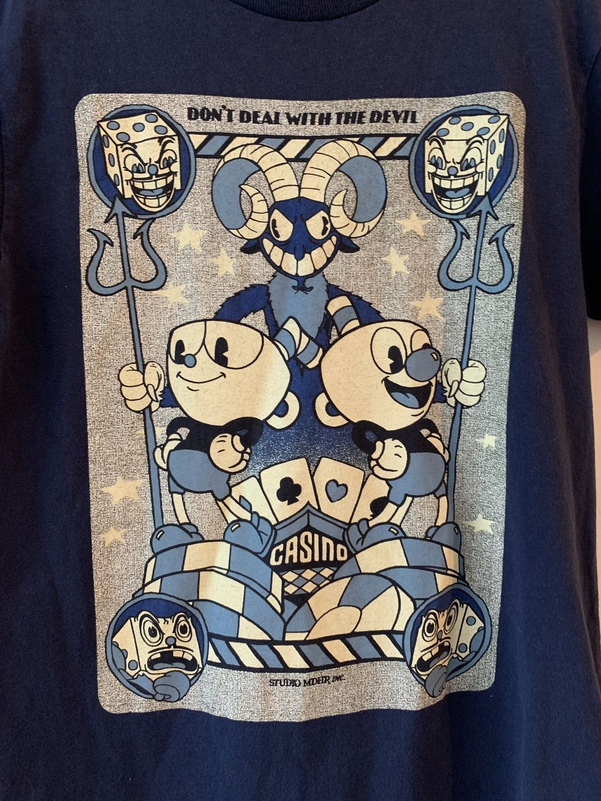 Cartoon Network × Vintage Cuphead Video Game Casino Devil Animated Art T Shirt Size US S / EU 44-46 / 1 - 3 Thumbnail