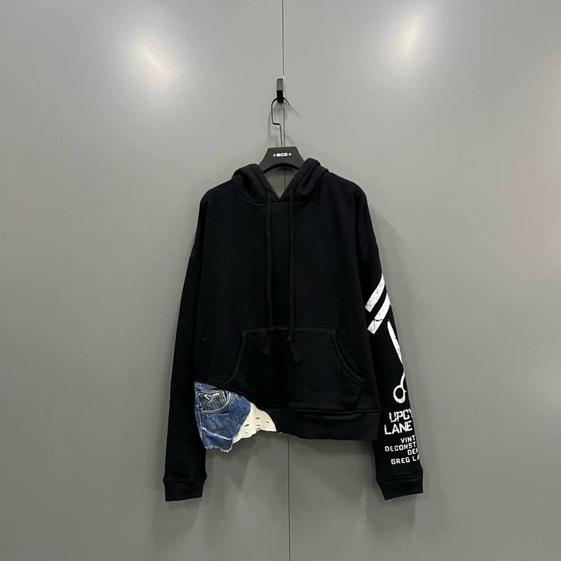 Greg Lauren Greg Lauren Fleece Denim Patchwork Hoodie Size US S / EU 44-46 / 1 - 1 Thumbnail