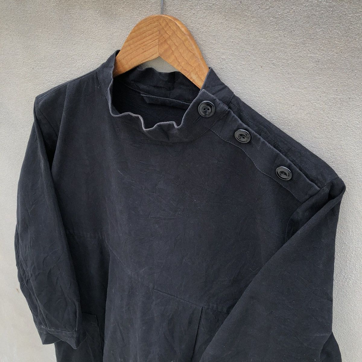 Japanese Brand ATELIER D’ANTAN Black Cotton Dress Size S / US 4 / IT 40 - 4 Thumbnail