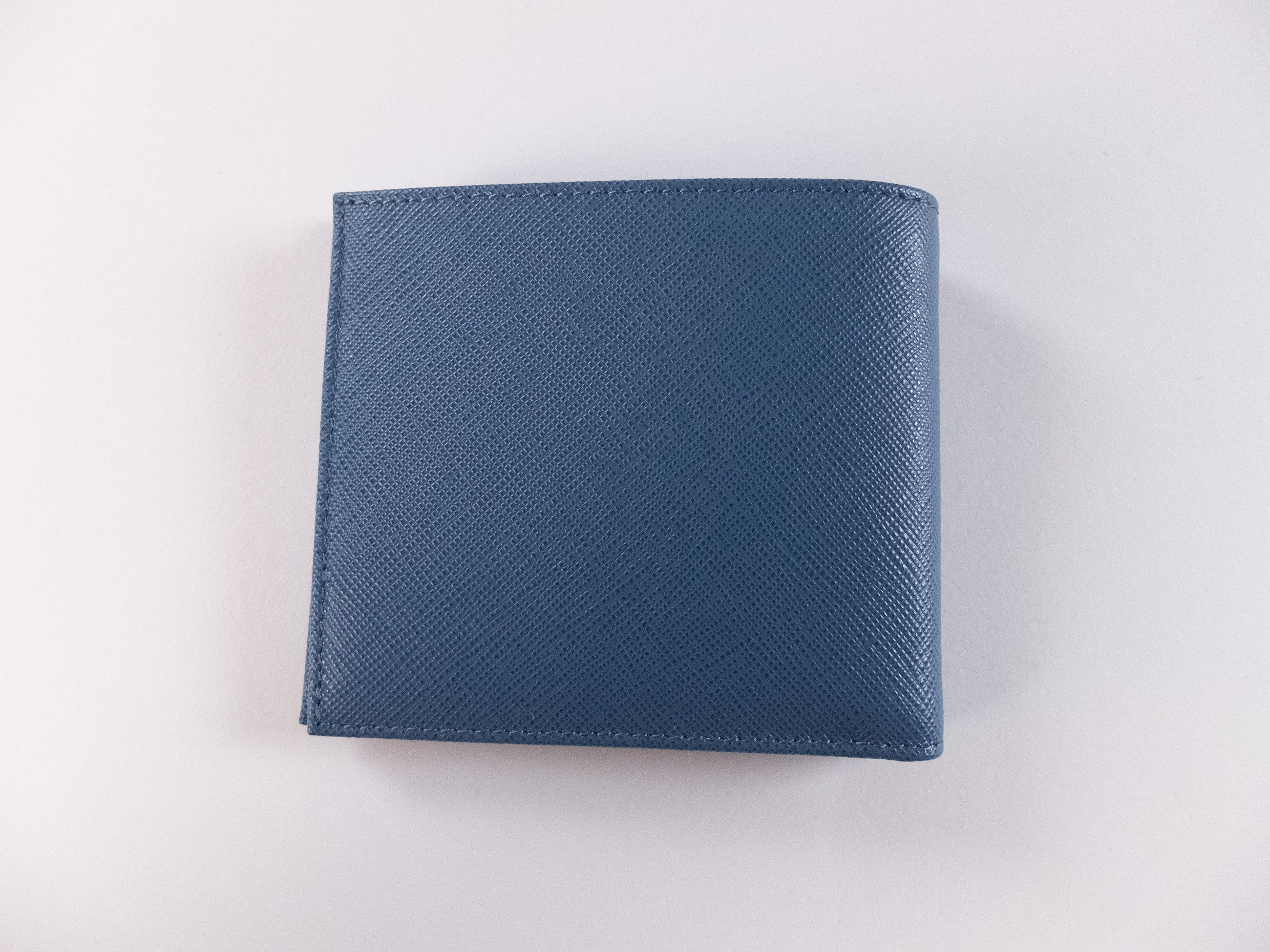 Prada PRADA blue triangle logo Saffiano leather bifold wallet Size ONE SIZE - 3 Thumbnail