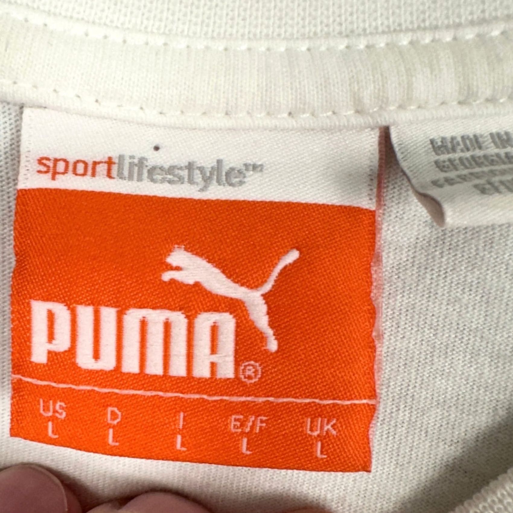 Puma Puma T-Shirt Mens Large White Italia Crewneck Outdoor Short Sleeve Tee Soccer Shirt Size US L / EU 52-54 / 3 - 5 Thumbnail