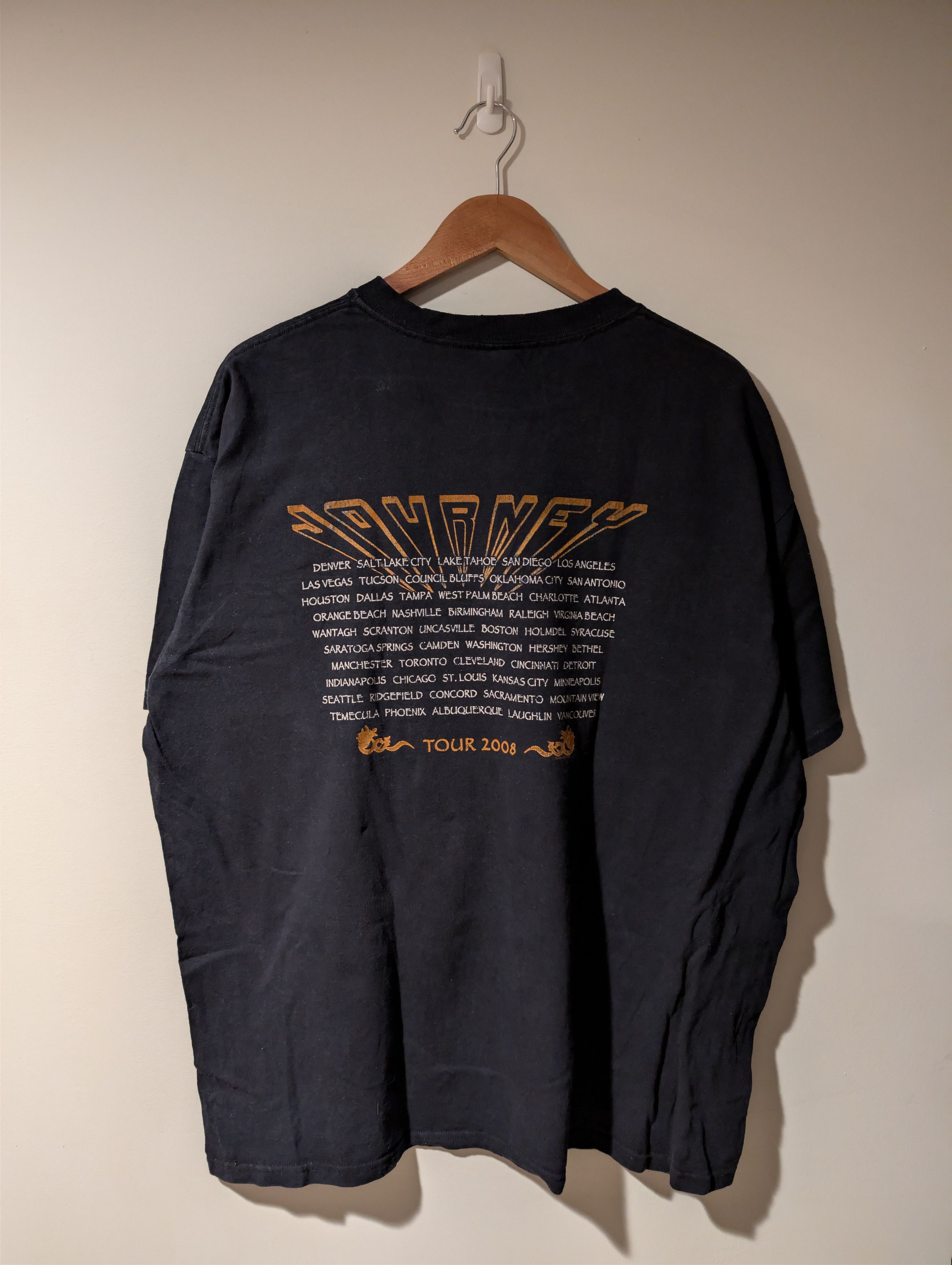 Band Tees Vintage 2008 Journey Tour Band Black X-Large T-Shirt Size US XL / EU 56 / 4 - 3 Thumbnail