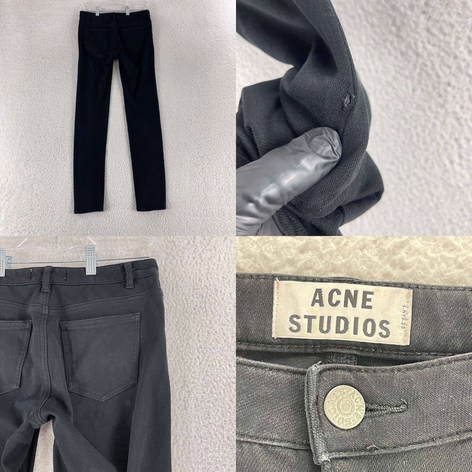 Acne Studios Acne Studios Black Skin 5 Skinny Jeans Womens Mid-Rise 26x32 Denim Jeans Slim Black Pocket 5-Pocket Design City Hippie 90s Womens Size 26" / US 2 / IT 38 - 9 Thumbnail