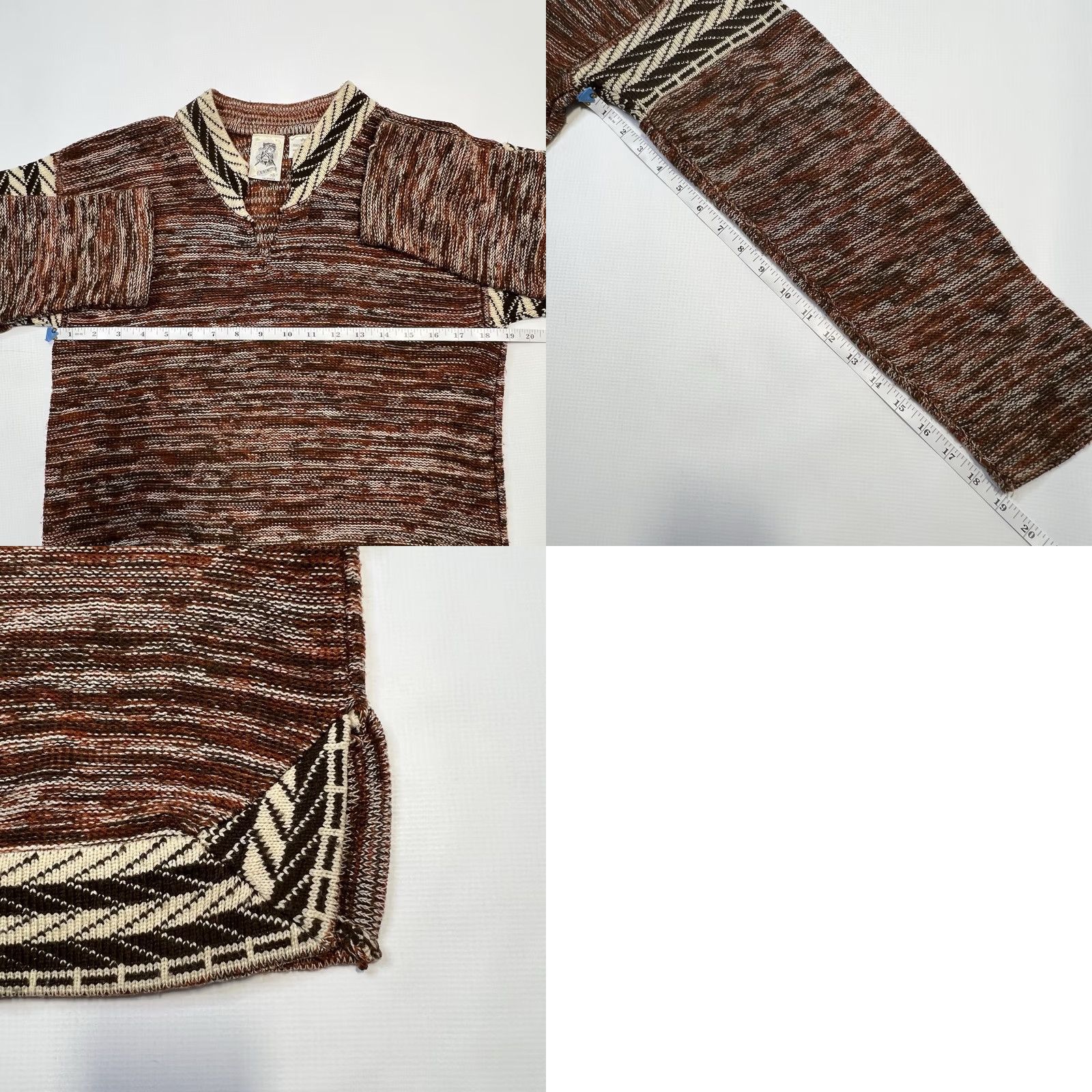 Vintage VINTAGE Kennington Sweater Womens Small Brown Cream Acrylic Pullover Aztec 80s Size S / US 4 / IT 40 - 8 Thumbnail
