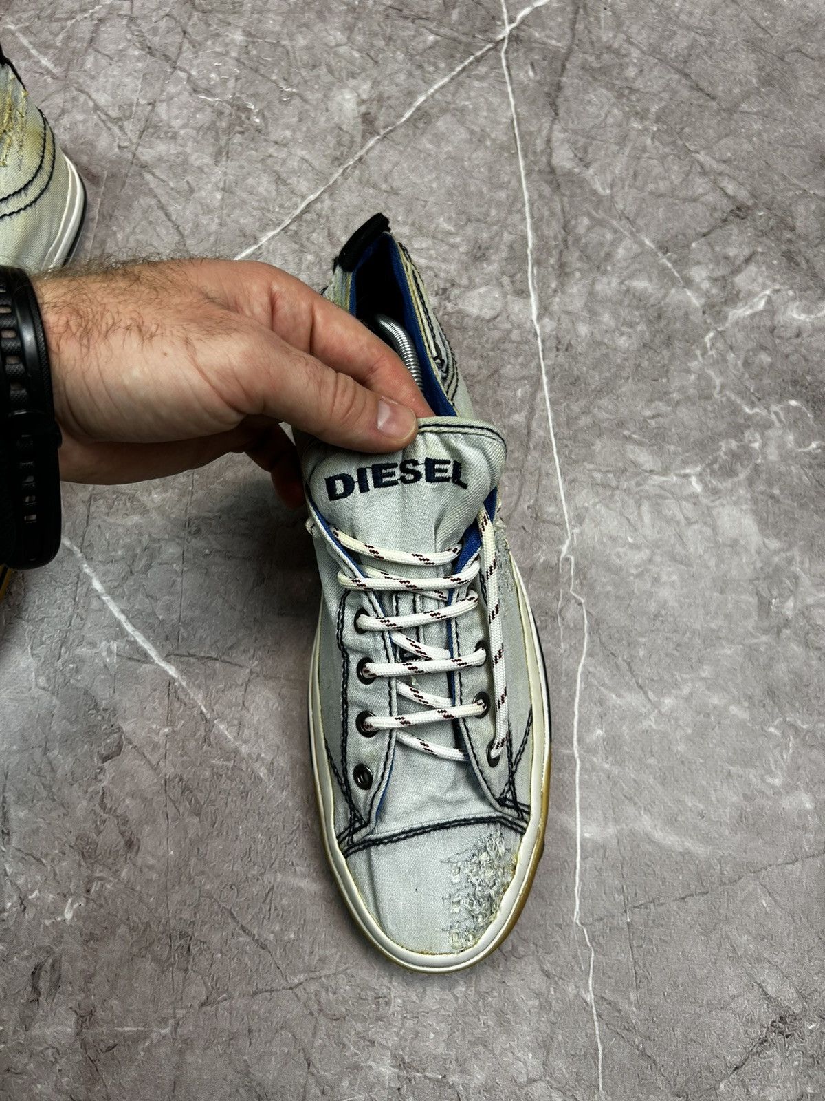 Diesel × Vintage Vintage Diesel industry division Distressed Low Sneakers Y2K Size US 10 / EU 43 - 11 Thumbnail