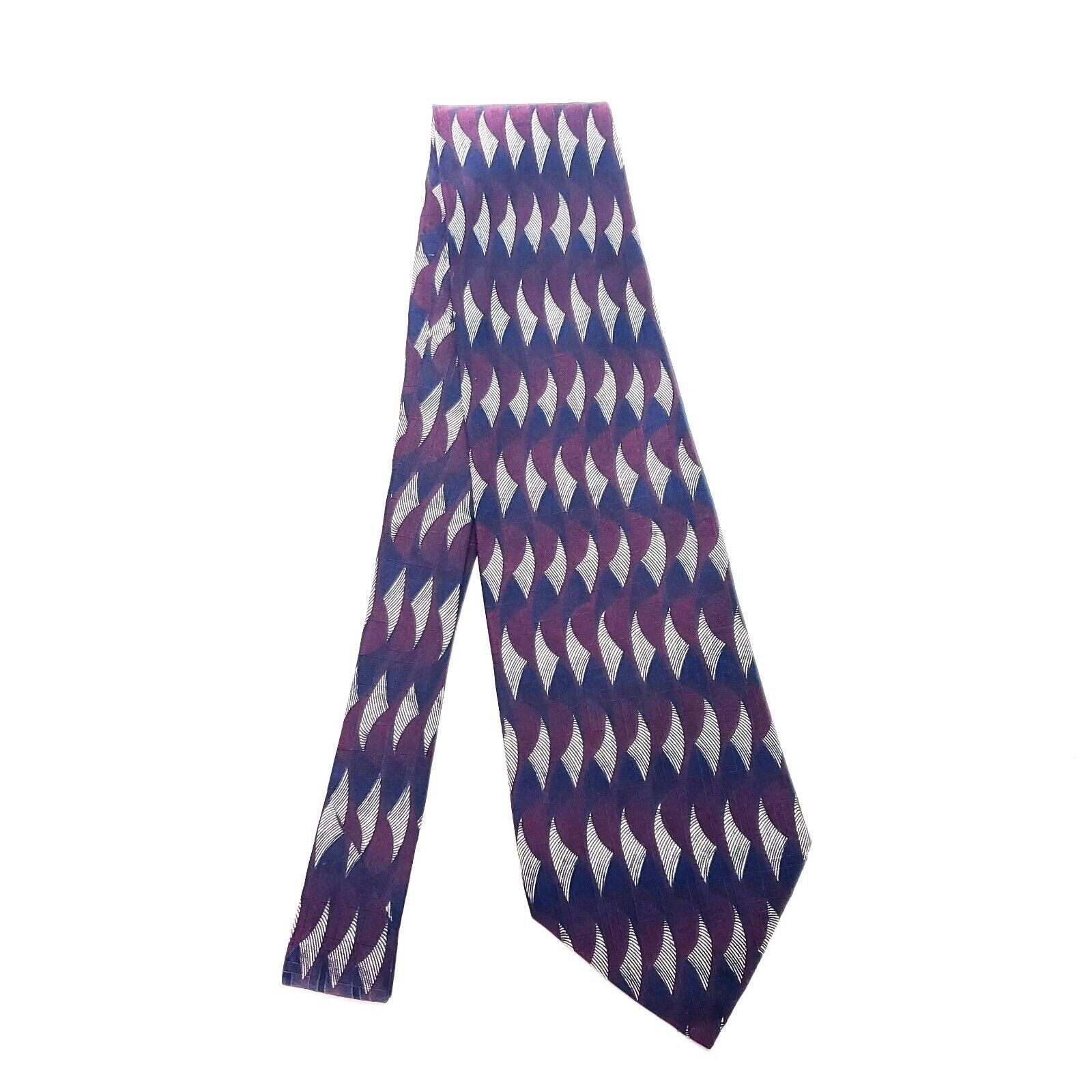 Vintage Ferrell Reed Silk Tie Red Blue Geometric England Wide Size ONE SIZE - 7 Thumbnail