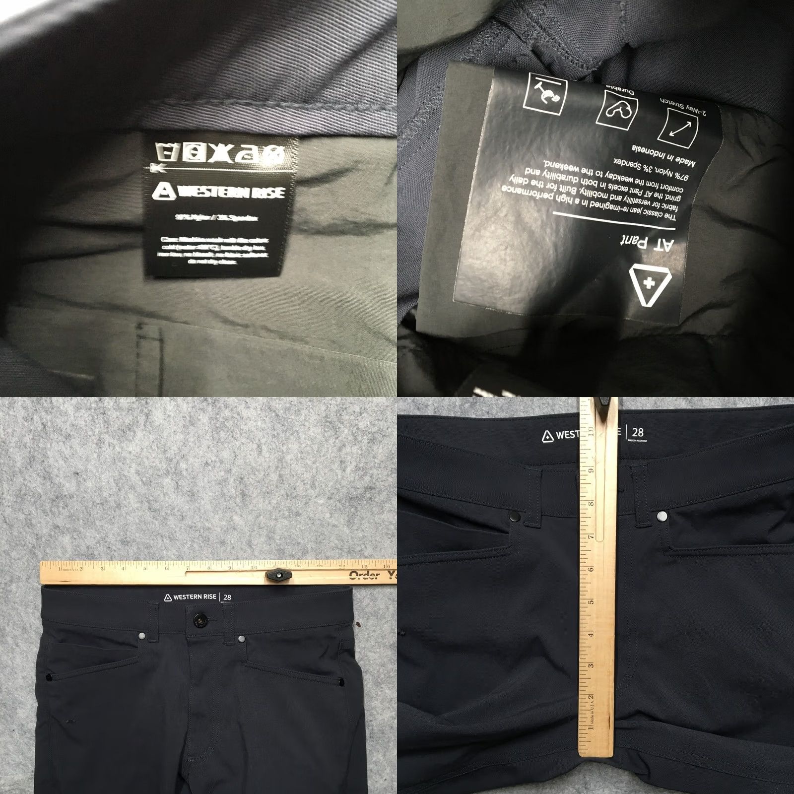 Vintage Western Rise AT Pant Mens 28x30 Blue Performance Travel Durable Stretch Pants Size US 28 / EU 44 - 8 Thumbnail