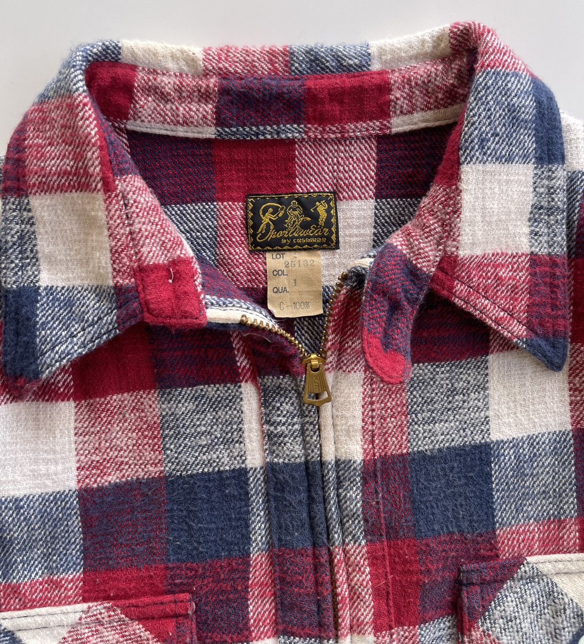 Cushman Vintage 30s Cushman Half Zipper Checked Shirt Size US L / EU 52-54 / 3 - 6 Thumbnail