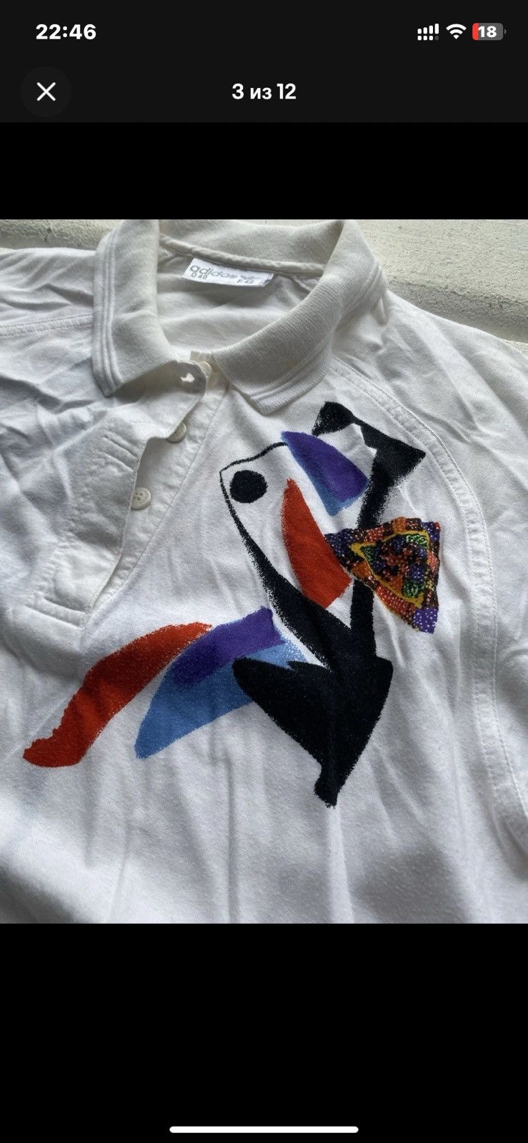 Adidas 🔥80s Adidas Abstract Golf White Polos rare m mens Size US M / EU 48-50 / 2 - 3 Thumbnail