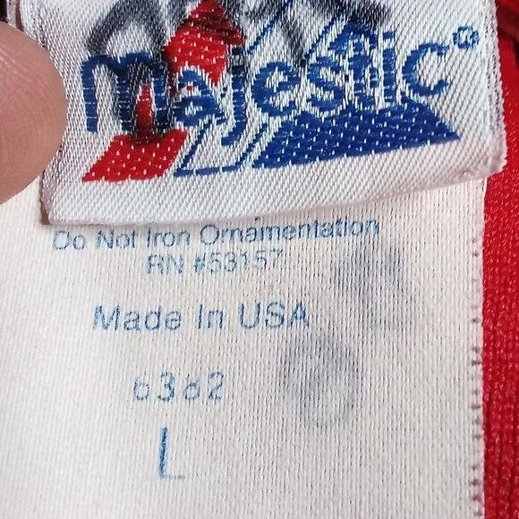 Majestic Vintage Majestic New York Yankees Pinstripe Jersey Red Size US L / EU 52-54 / 3 - 4 Thumbnail