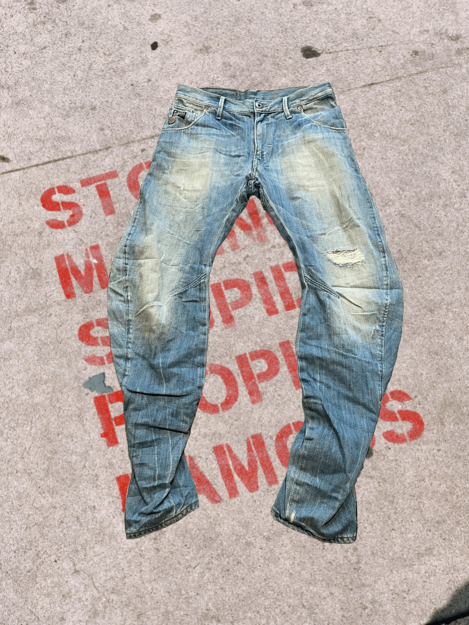 G-Star Vintage Gstar Raw Japanese Avant Garde Opium Y2K Denim Jeans Size US 31 - 1 Thumbnail