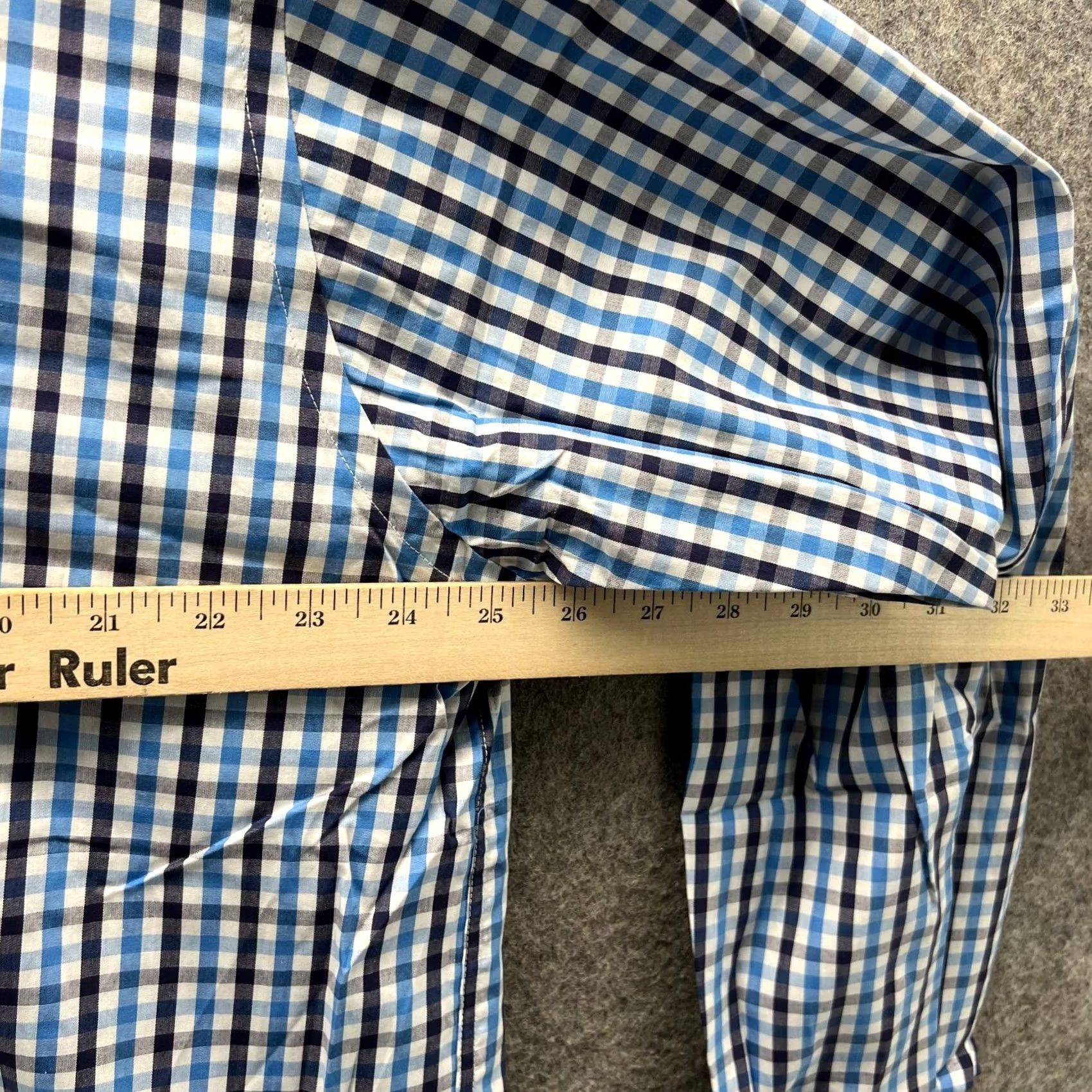 Vintage Pennington Bailes Shirt Men XL Check Blue Plaid Button Down Dress Shirt XL Size 46R - 4 Thumbnail