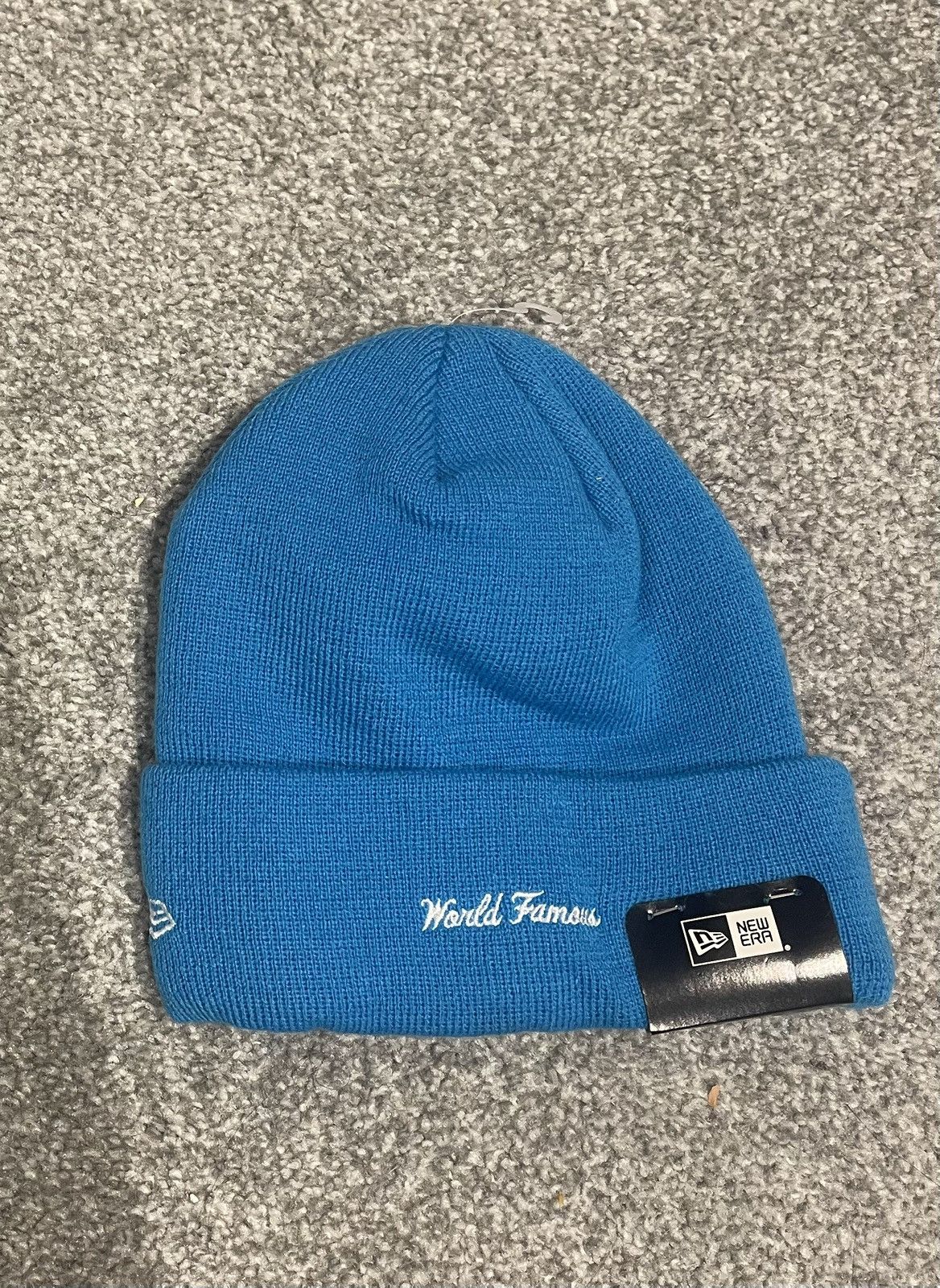 New Era × Supreme Supreme x New Era FW18 Box Logo Blue Beanie Size ONE SIZE - 2 Thumbnail
