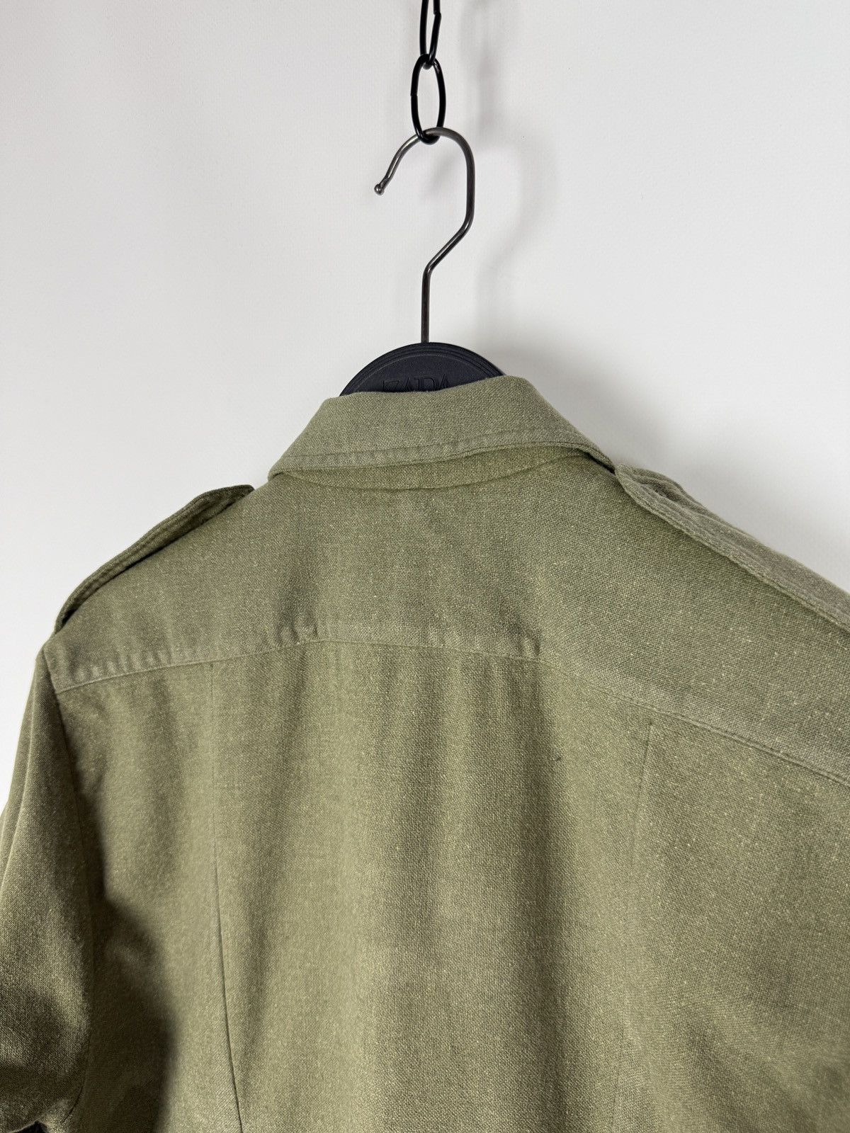 Vintage 50s 60s Vintage British Army Green Wool Short Sleeve Shirt Size US M / EU 48-50 / 2 - 10 Thumbnail