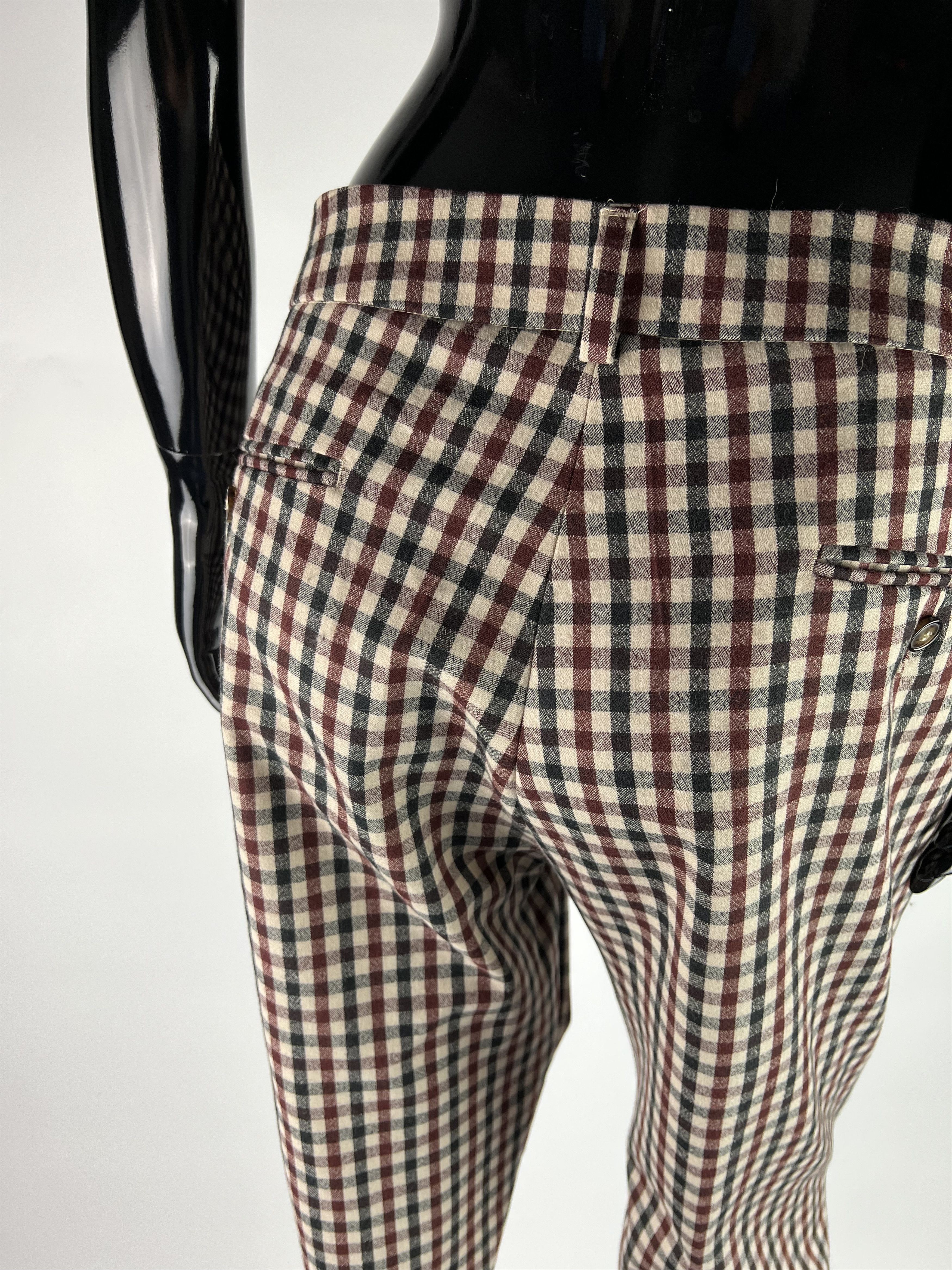 Max Mara Max Mara Weekend Plaid Cigarette Stretch Wool Pants US14 Size 36" / US 14 / IT 50 - 4 Thumbnail