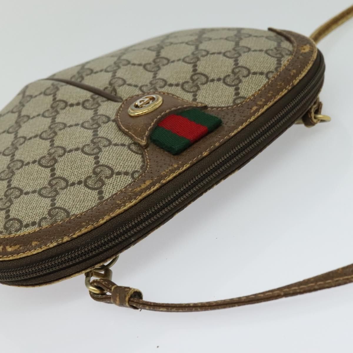 Gucci GUCCI GG Supreme Web Sherry Line Shoulder Bag Pvc Beige 904 Size ONE SIZE - 6 Thumbnail