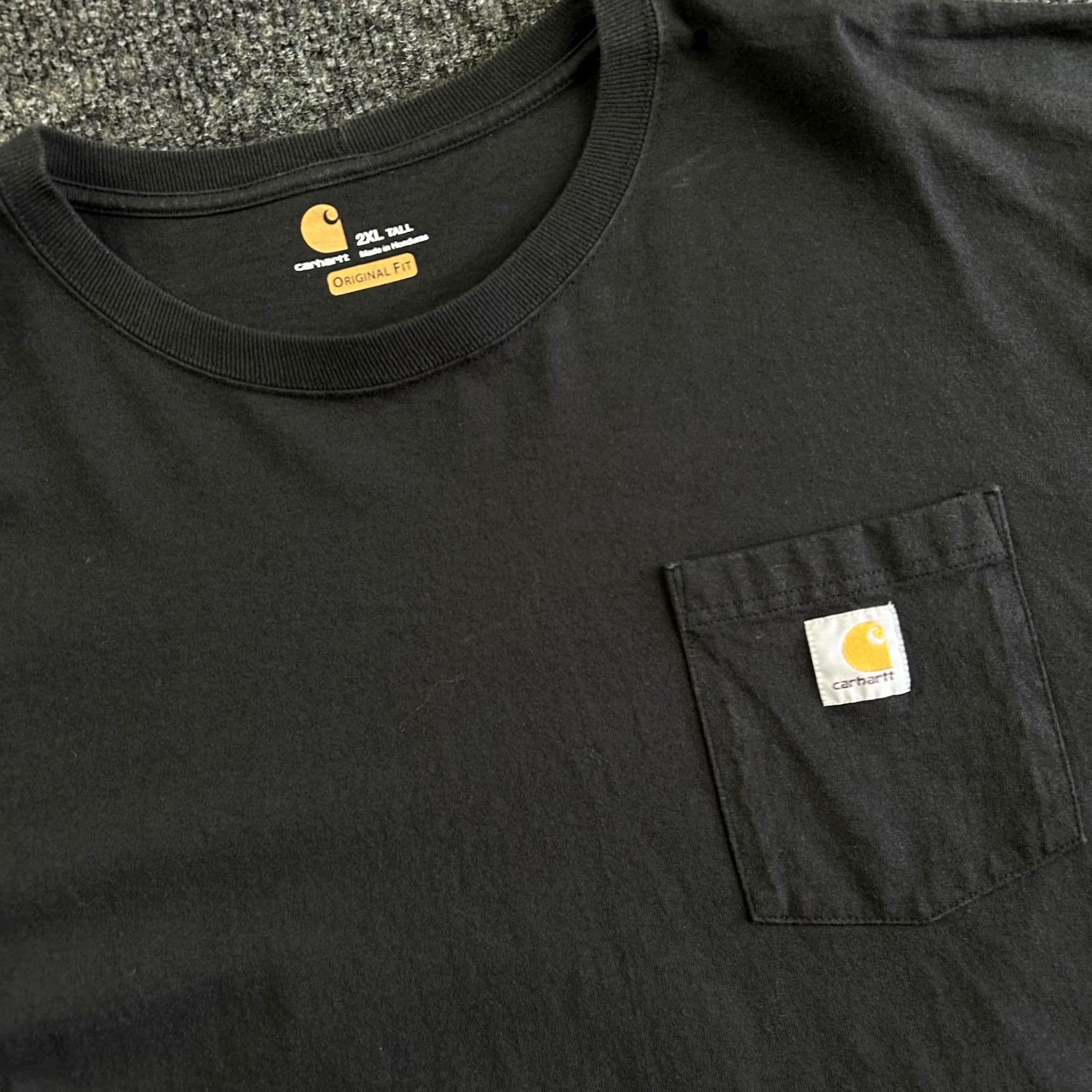 Carhartt Carhartt Pocket Tee Long Sleeve T Shirt 2XLT Black 100% Cotton Logo Workwear Mens Shirt Size US XXL / EU 58 / 5 - 2 Thumbnail