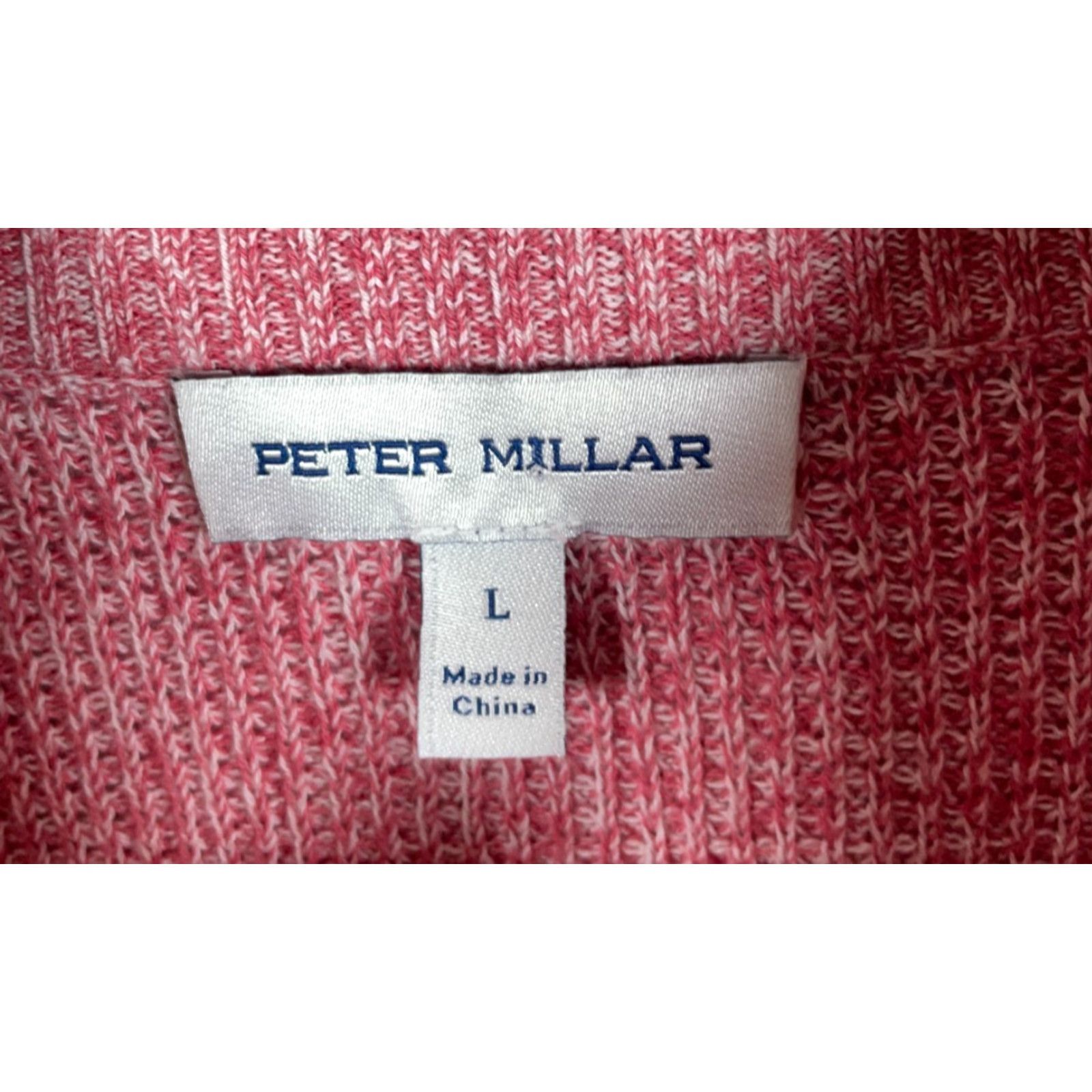 Peter Millar Peter Millar Sweater Men's Large Marled Red 1/4 Zip Pima Cotton Merino Wool Size US L / EU 52-54 / 3 - 3 Thumbnail