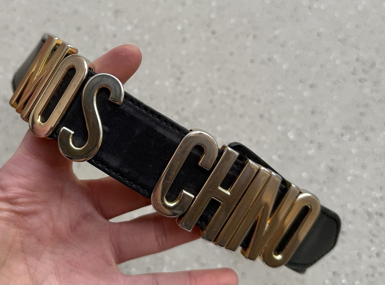 Moschino Vintage Moschino Womens Lettering Logo Leather Belt 85 cm Size ONE SIZE - 12 Thumbnail
