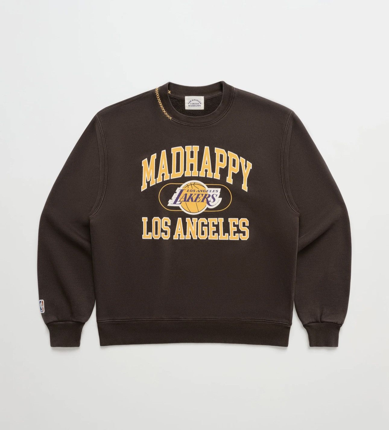 Madhappy x Lakers crewneck sweatshirt Coffee color XXL