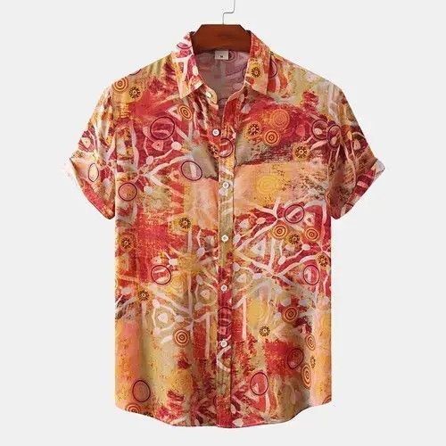 Other Men's Cotton Polyester Boho Short Sleeve Shirt Size US XL / EU 56 / 4 - 1 Thumbnail