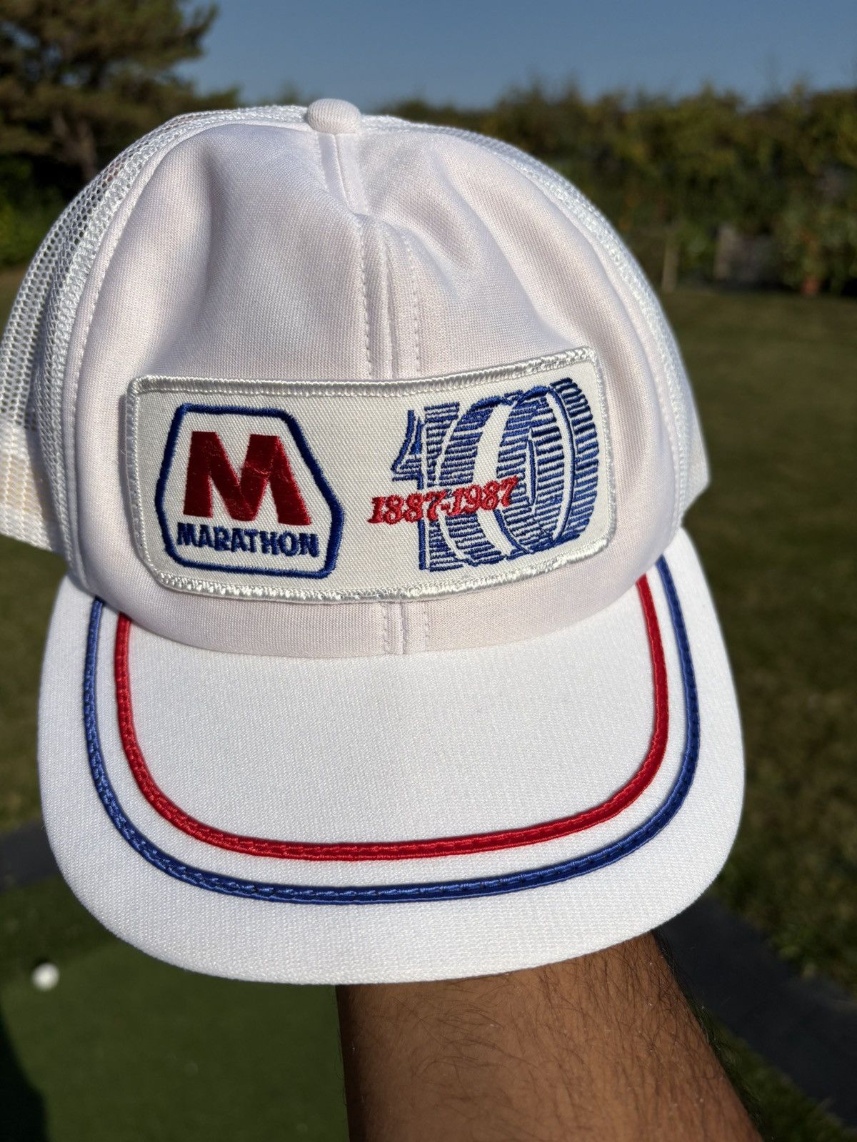 Other Marathon Gas 1987 Vintage 80s White Snapback Trucker Hat Cap Size ONE SIZE - 3 Thumbnail