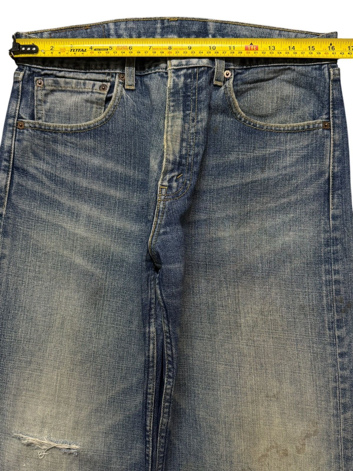 Levi's Vtg Levis 534 Blue Faded Mud Wash Distress Wide Leg Baggy Size US 32 / EU 48 - 9 Thumbnail