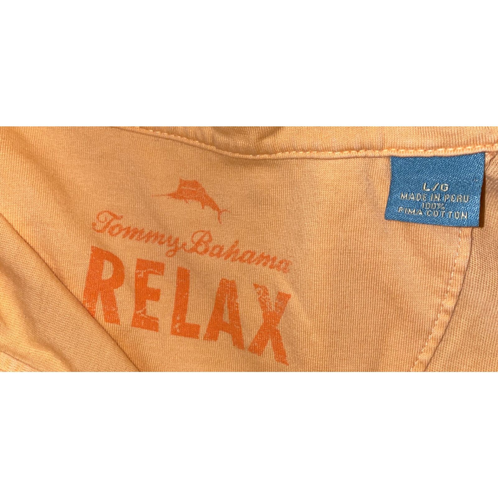 Tommy Bahama Tommy Bahama Relax Mens Orange Short Sleeve Golf Polo Shirt Size L Pima Cotton Size US L / EU 52-54 / 3 - 5 Thumbnail