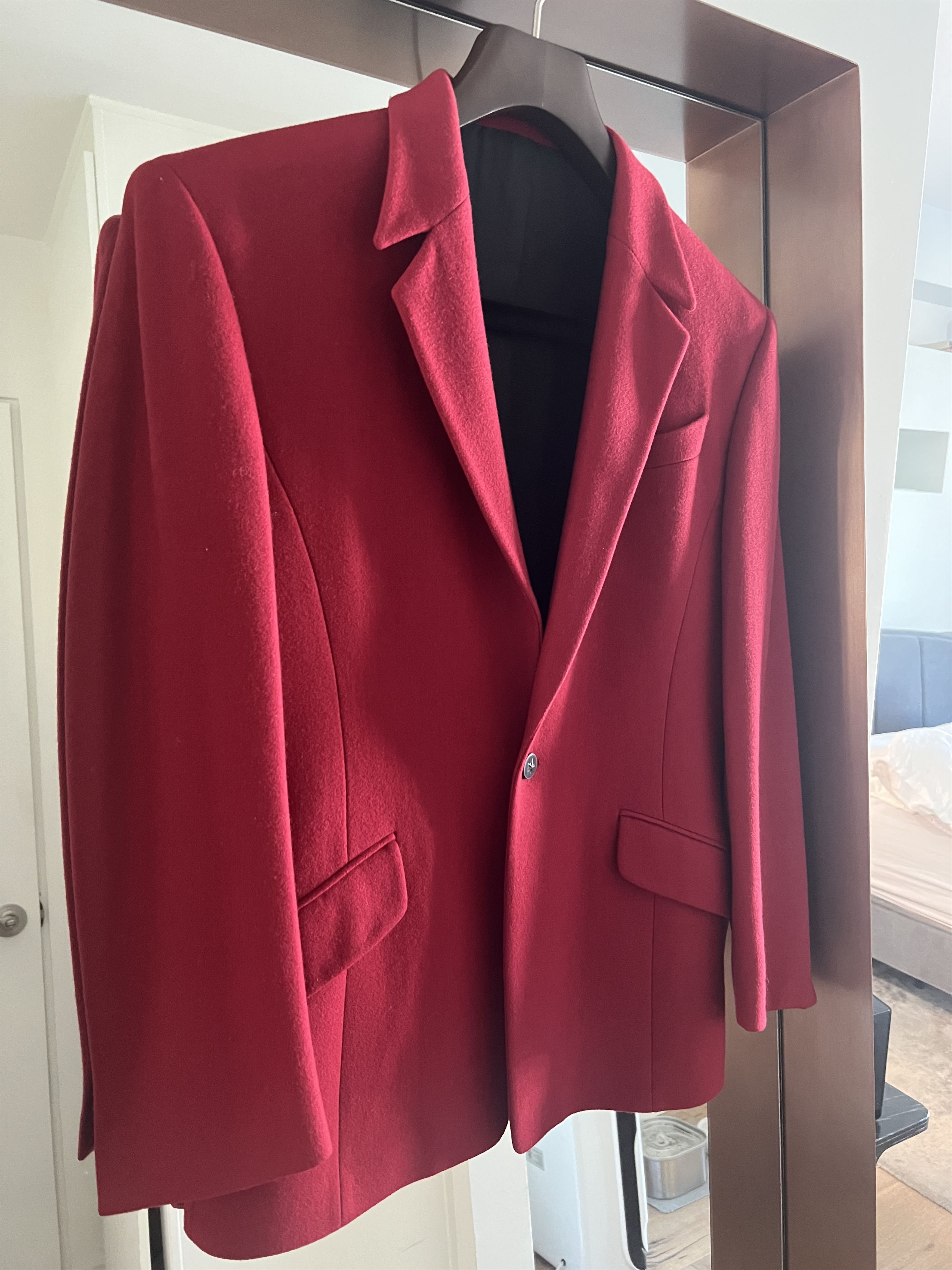 Thierry Mugler Late 80s Vintage Thierry Mugler Men's Red Wool Blazer Size 40R - 3 Thumbnail