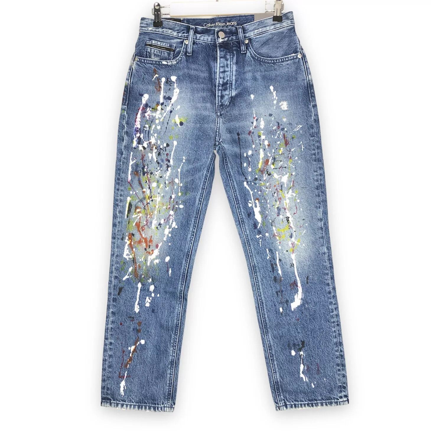 CK Jeans W31 L30 Cotton Paint Splatter Button Fly Italy