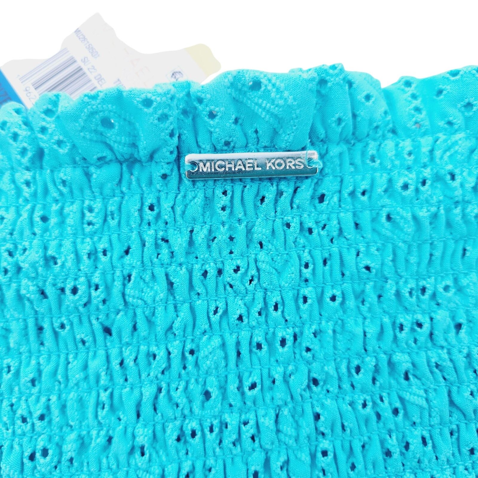 Michael Kors Michael Kors Women Turquoise Eyelet Peasant Dress Size XL Size XL / US 12-14 / IT 48-50 - 5 Thumbnail