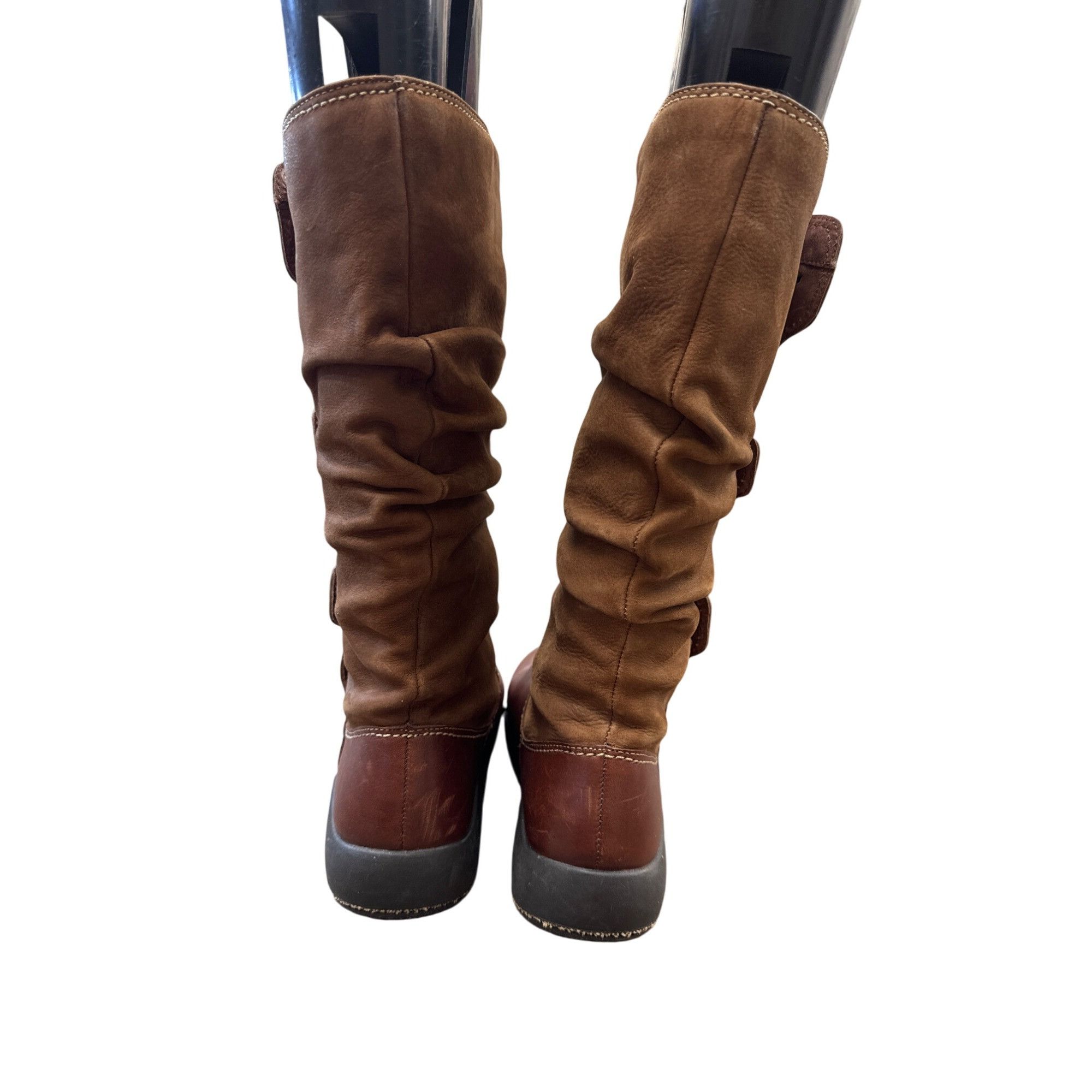 Hush Puppies Hush Puppies Womens Brown Leather Mid-Calf Winter Boots 6M S Size US 6 / IT 36 - 7 Thumbnail