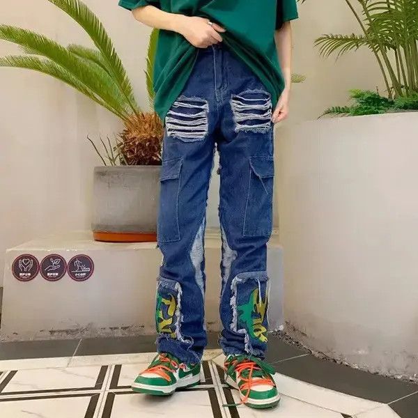 Japanese Brand VIBE Ripped Sta45 Pants Size US 32 / EU 48 - 4 Thumbnail