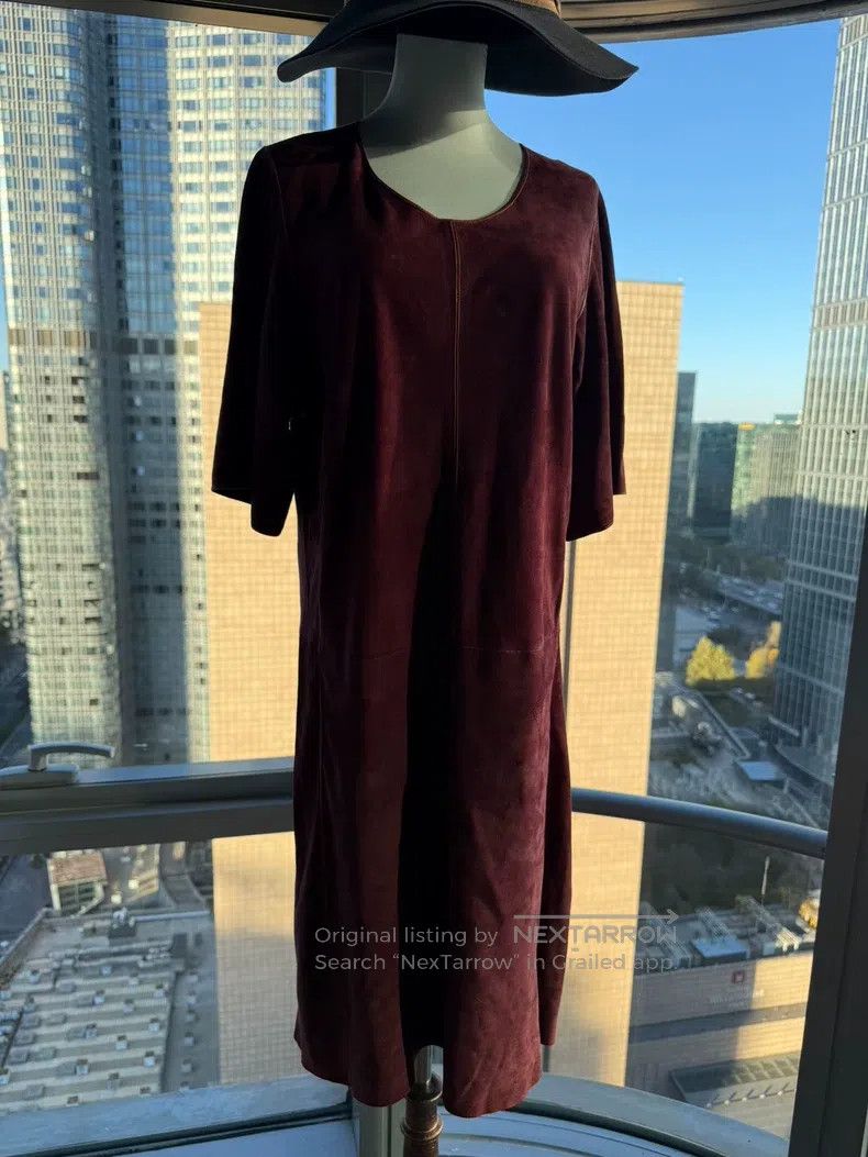 Hermes Hermes Burgundy Deer Antler Leather Dress Size XS / US 0-2 / IT 36-38 - 1 Thumbnail