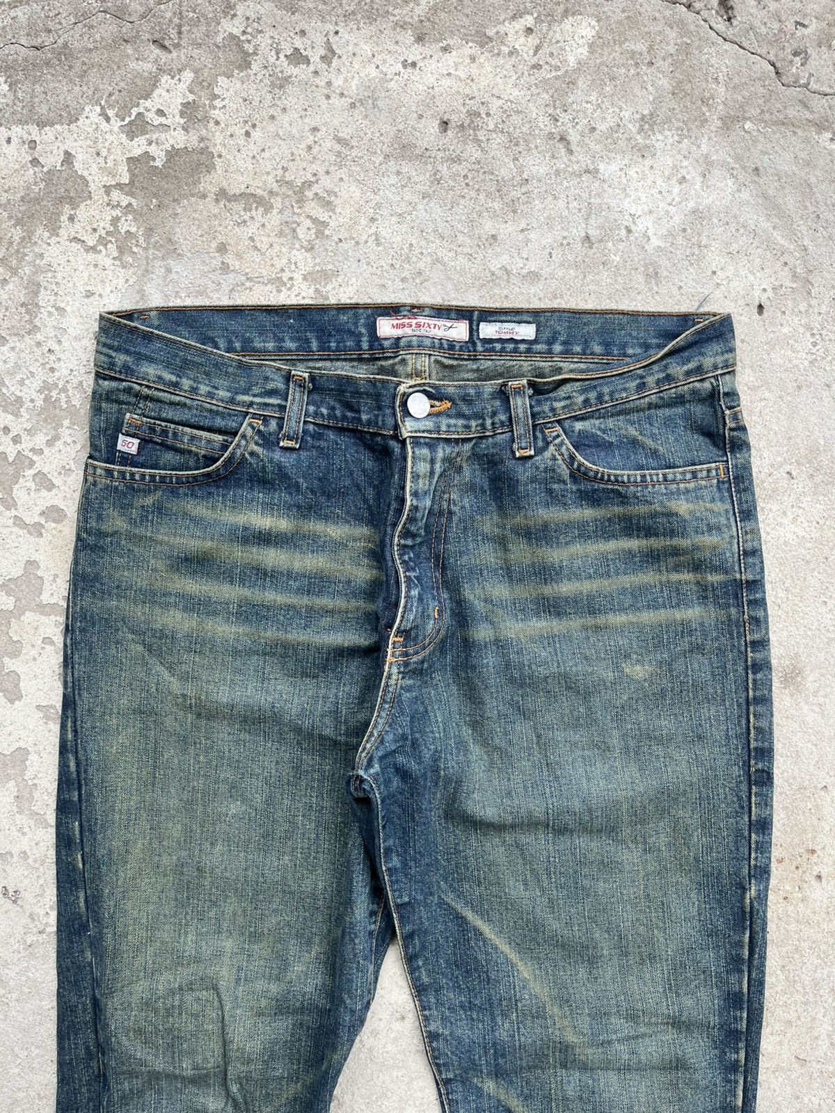 Miss Sixty Flared Miss Sixty Dirty Faded Denim Pants Jeans Y2K Japanese Size 32" / US 10 / IT 46 - 2 Thumbnail