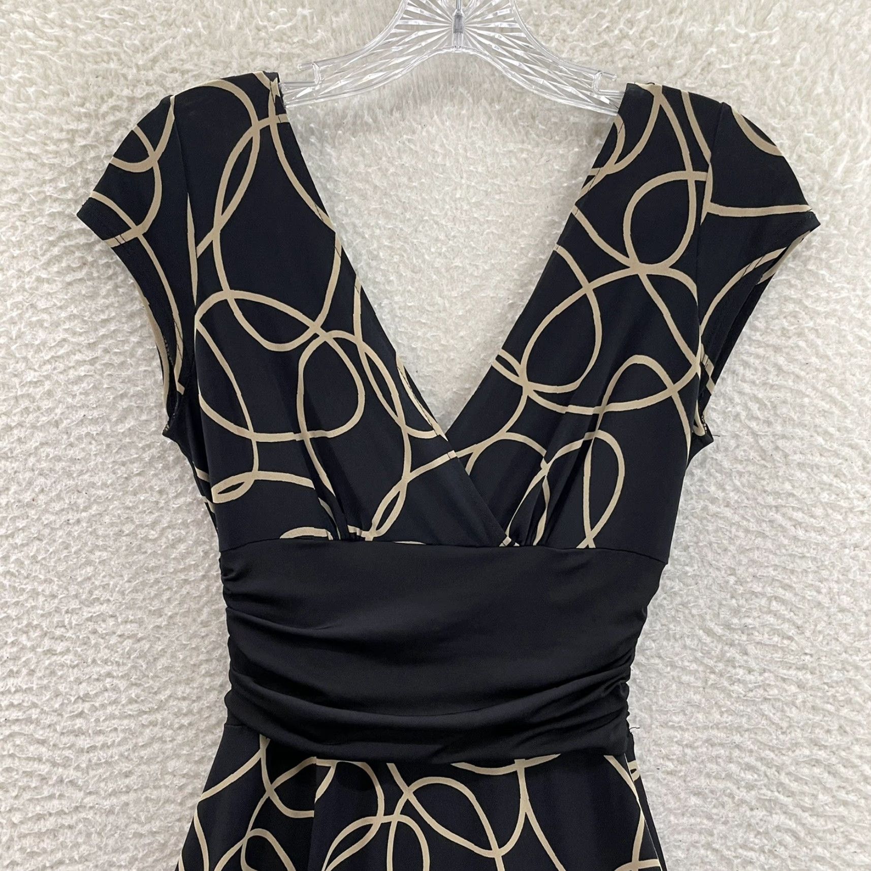 MAGGY LONDON VINTAGE Y2K Maggy London Dress Midi Small 4 Black Slinky A-Line Cocktail Size S / US 4 / IT 40 - 3 Thumbnail