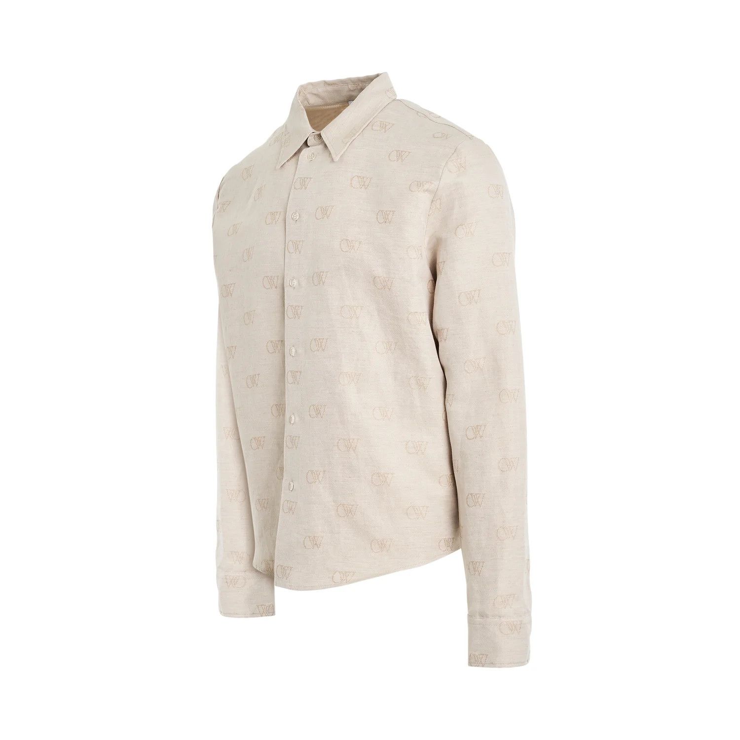 Off-White o1mris0824 Shirt in Cream Size US M / EU 48-50 / 2 - 2 Thumbnail