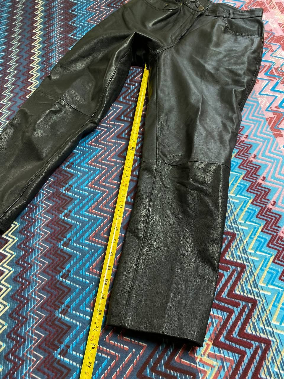 Leather Dirty Painted Distressed Thrashed Faded Baggy Jeans Y2K Size US 30 / EU 46 - 18 Thumbnail