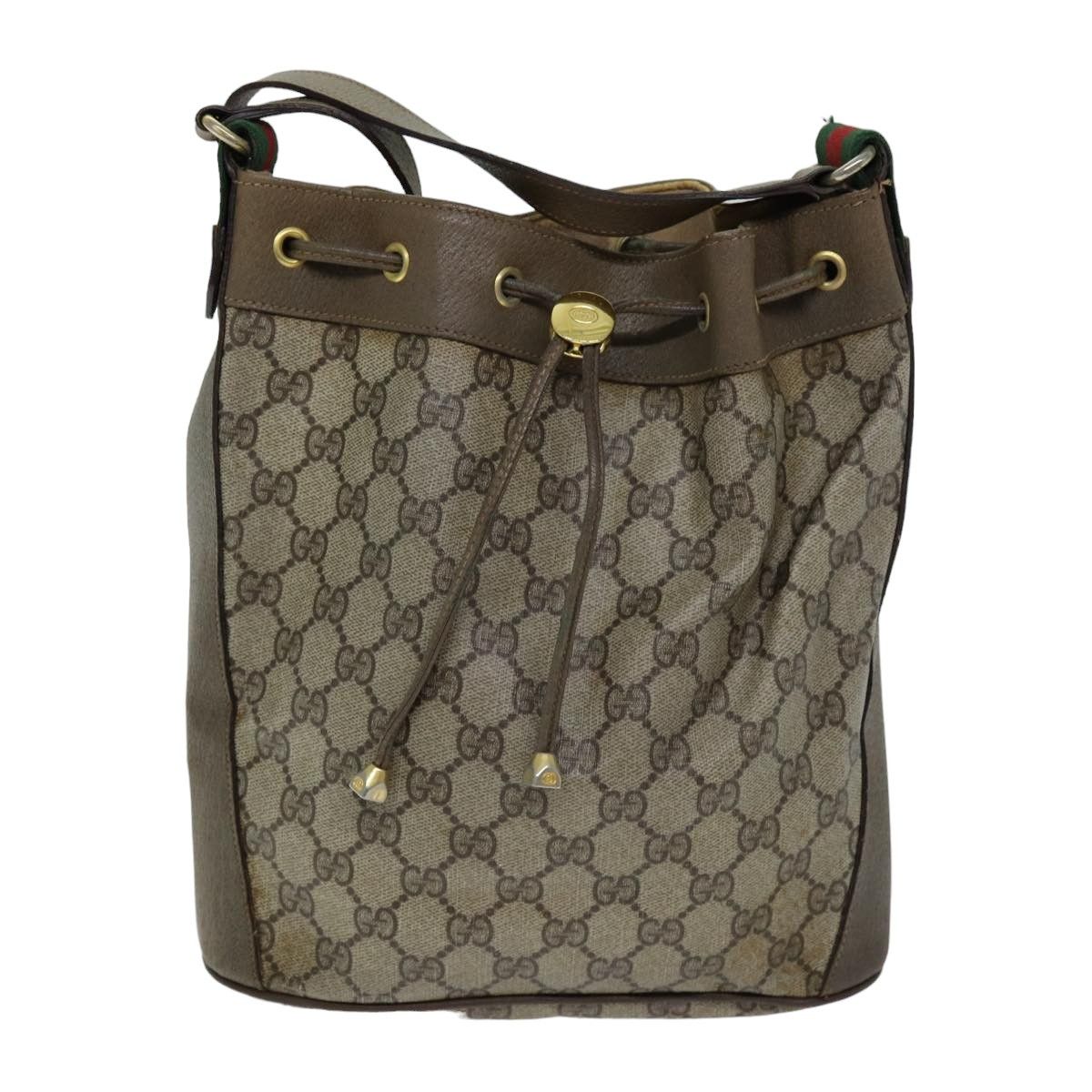 Gg Canvas Beige Canvas Shoulder Bag (Pre-Owned)