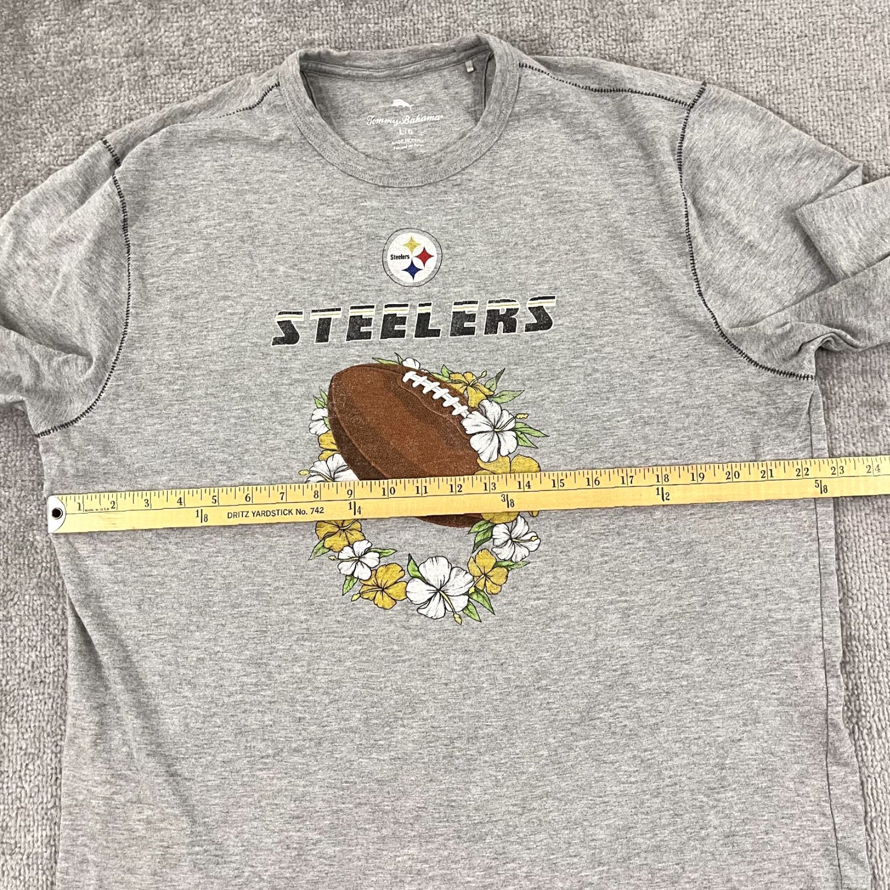 Tommy Bahama Pittsburgh Steelers Shirt Mens Large Tommy Bahama Graphic Football Tee Long Sleeve Size US L / EU 52-54 / 3 - 5 Thumbnail