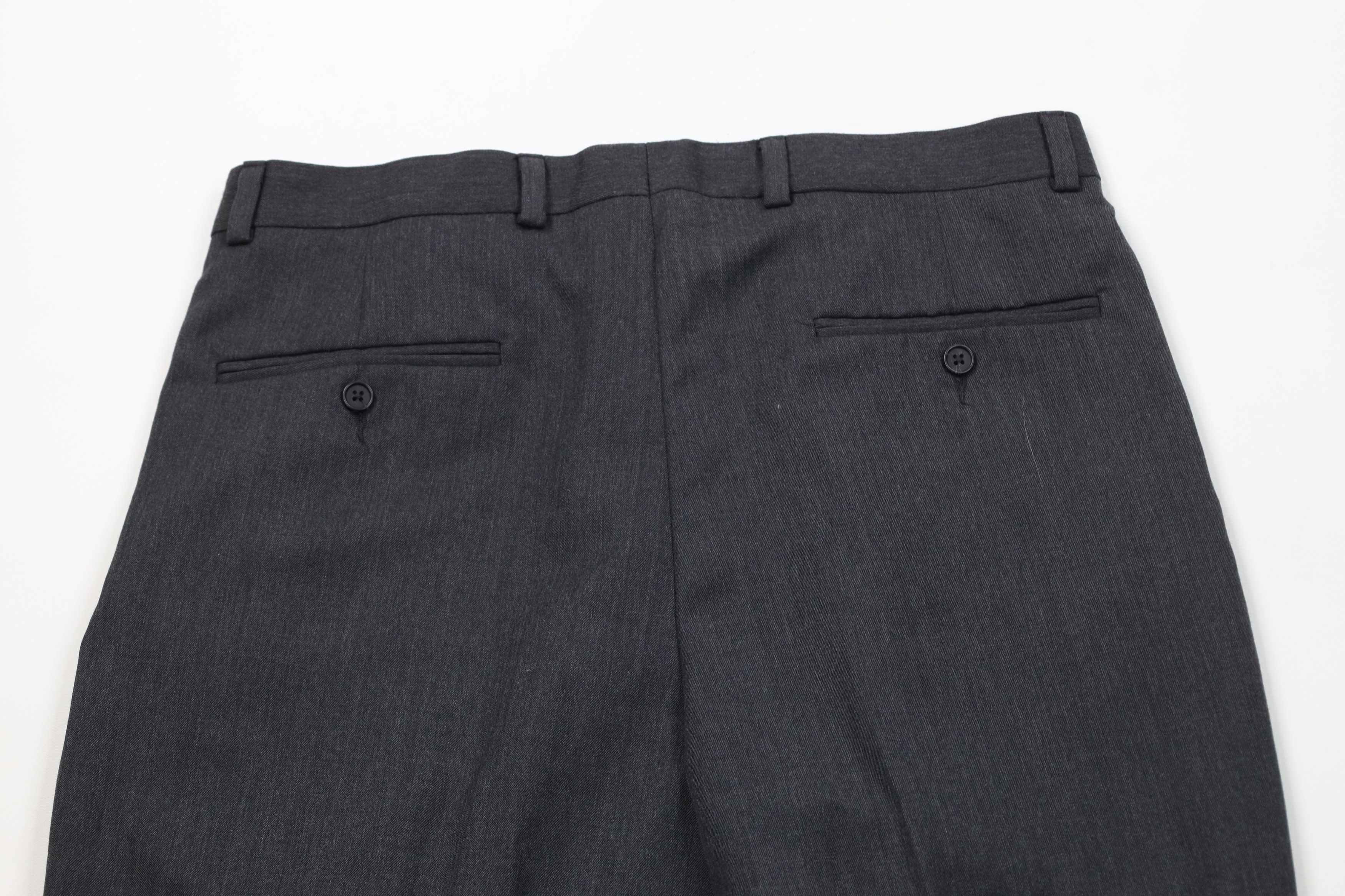 Vintage 90s Eddie Bauer Pleated Cuffed Wool Chino Pants Gray
