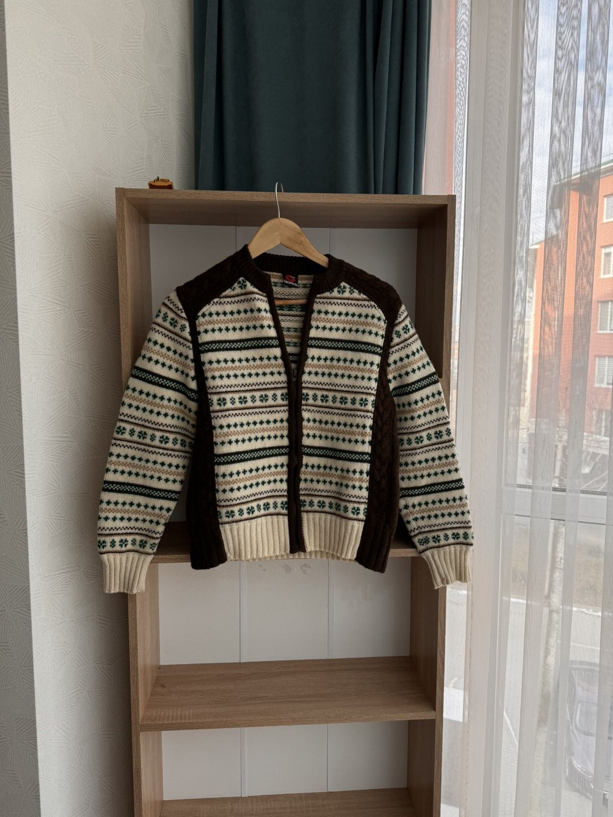 GIESSWEIN × Vintage Vintage Giesswein Tirol Floral Pure Wool Zip Sweater Size US S / EU 44-46 / 1 - 6 Thumbnail