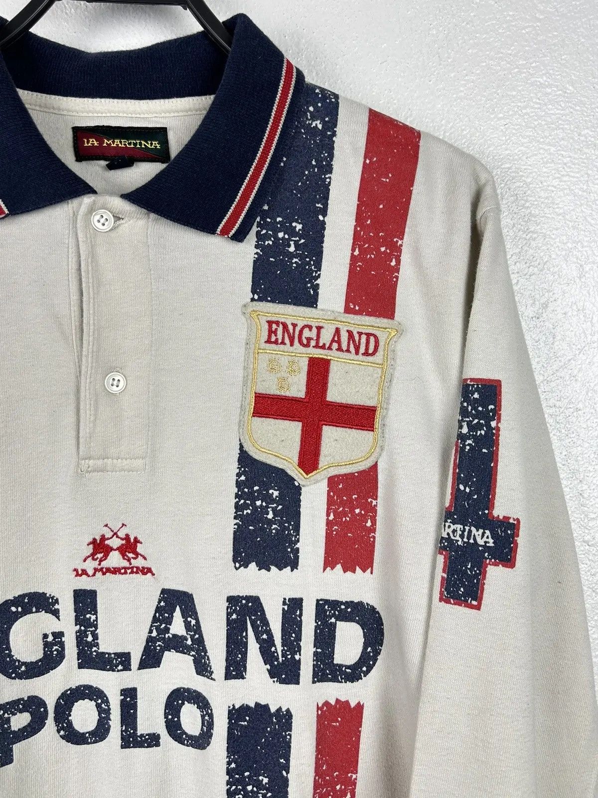 La Martina × Vintage Vintage La Martina England Polo Long Sleeve Rugby Shirt Size US S / EU 44-46 / 1 - 2 Thumbnail