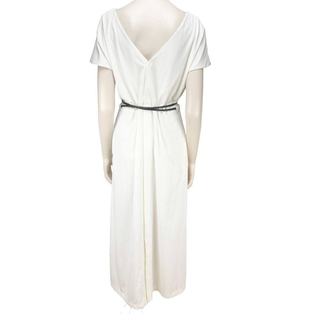 ADAM ET ROPE ADAY Minimalist Multiway White Maxi Dress with Black Belt S Size S / US 4 / IT 40 - 8 Thumbnail