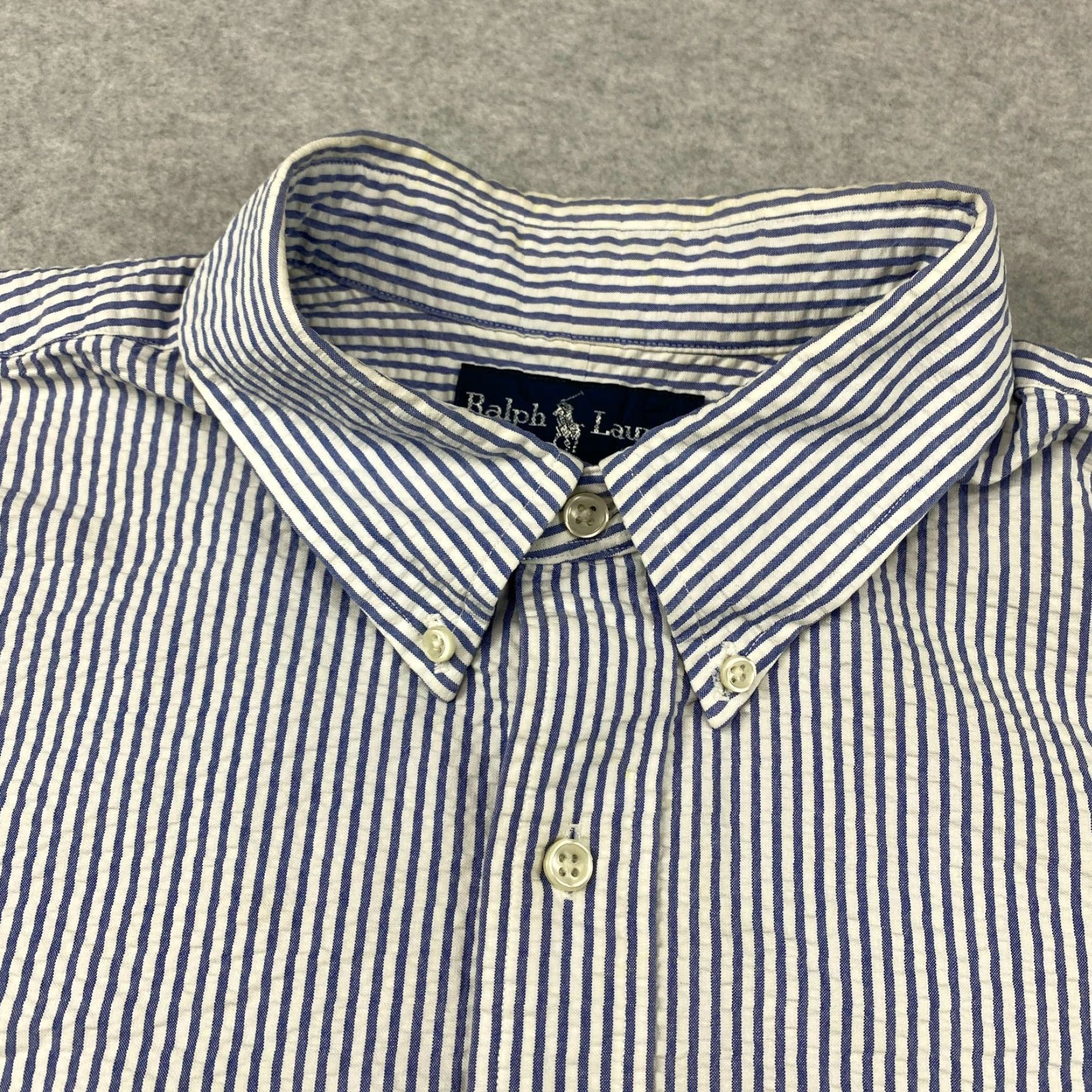 Ralph Lauren Ralph Lauren Button-Down Shirt Mens XL Striped Classic Fit Seersucker Multicolor Casual Size US XL / EU 56 / 4 - 7 Thumbnail