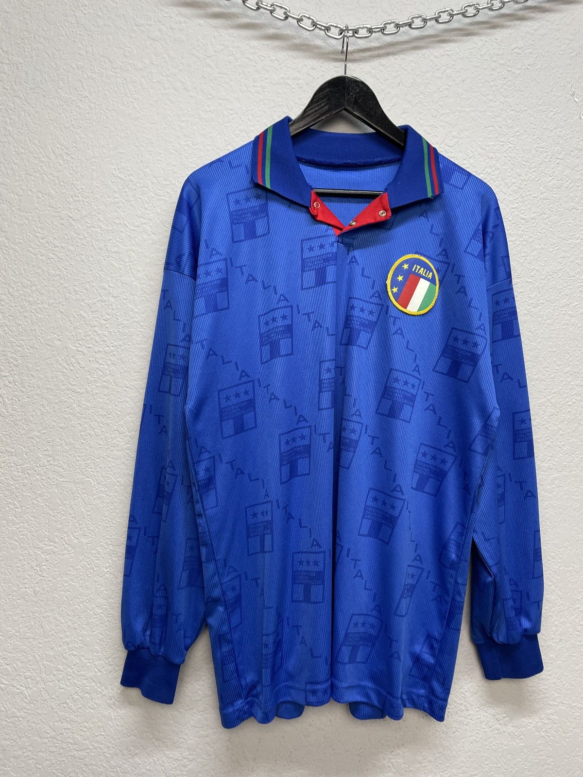 Nike Vintage Y2K Nike Italia Blockcore Tee Soccer Jersey Long Sl Size US L / EU 52-54 / 3 - 2 Thumbnail