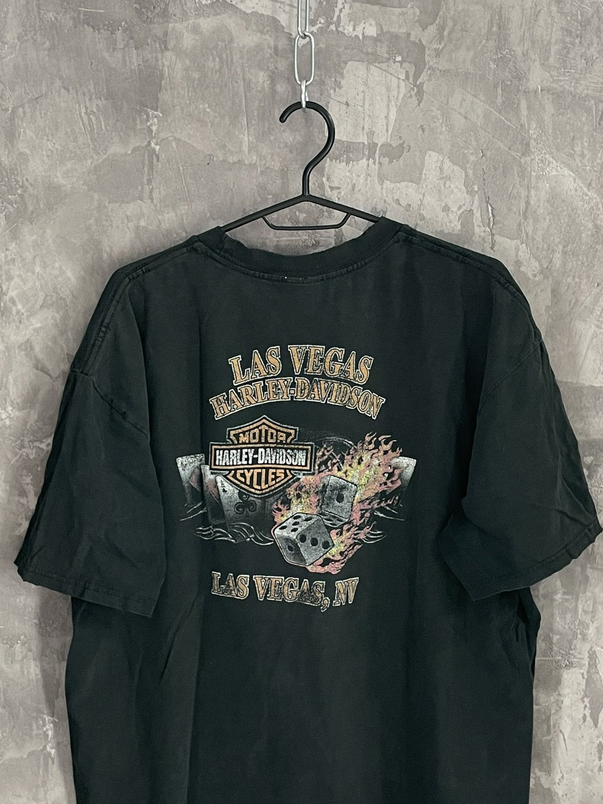 Harley Davidson × Vintage Vintage 90’s Faded Harley Davidson Las Vegas T Shirt Size US L / EU 52-54 / 3 - 3 Thumbnail