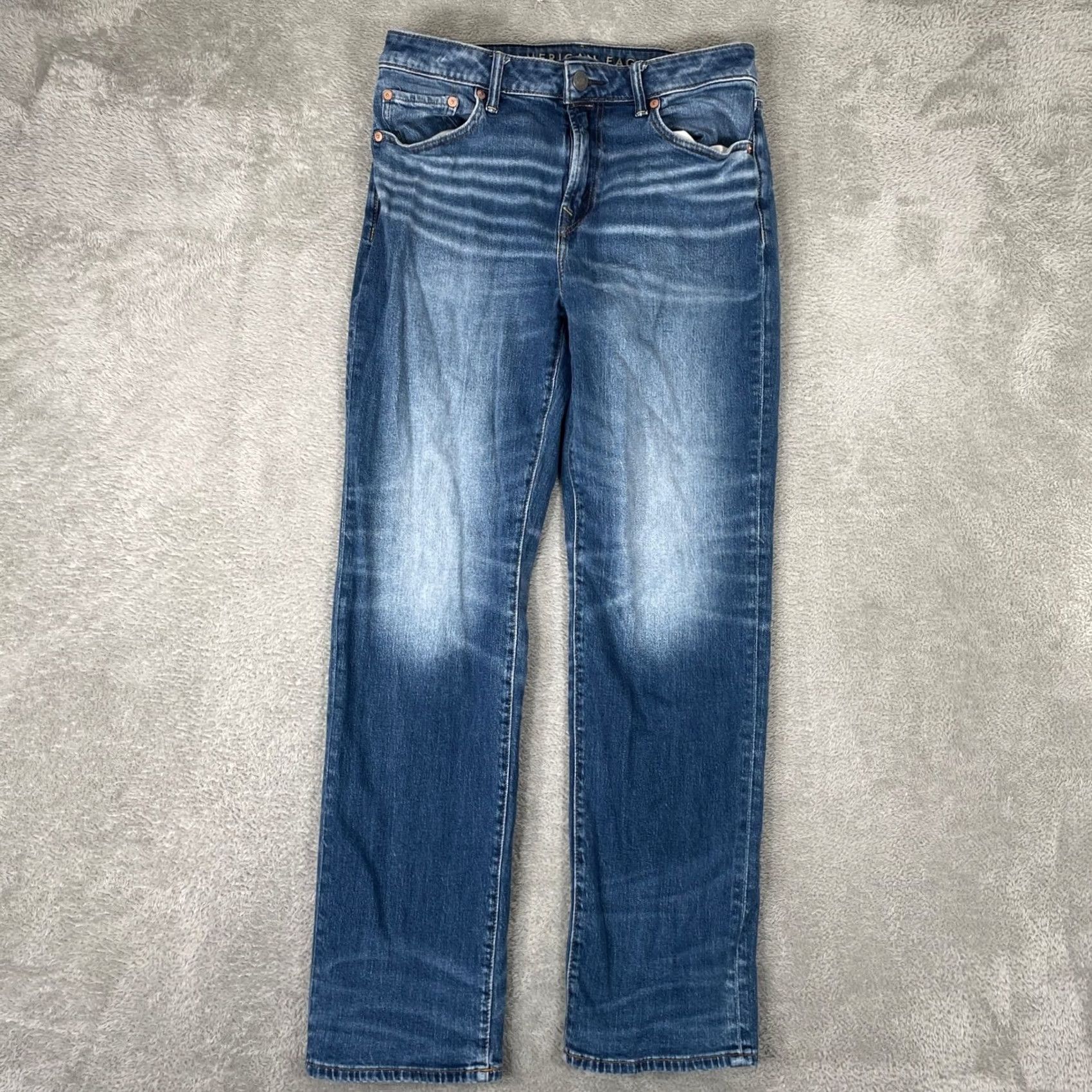 American Eagle Outfitters American Eagle Outfitters Jeans Mens 32x32 Blue Relaxed Straight Denim 5-Pocket Comfort Stretch Button Zip Size US 32 / EU 48 - 2 Thumbnail